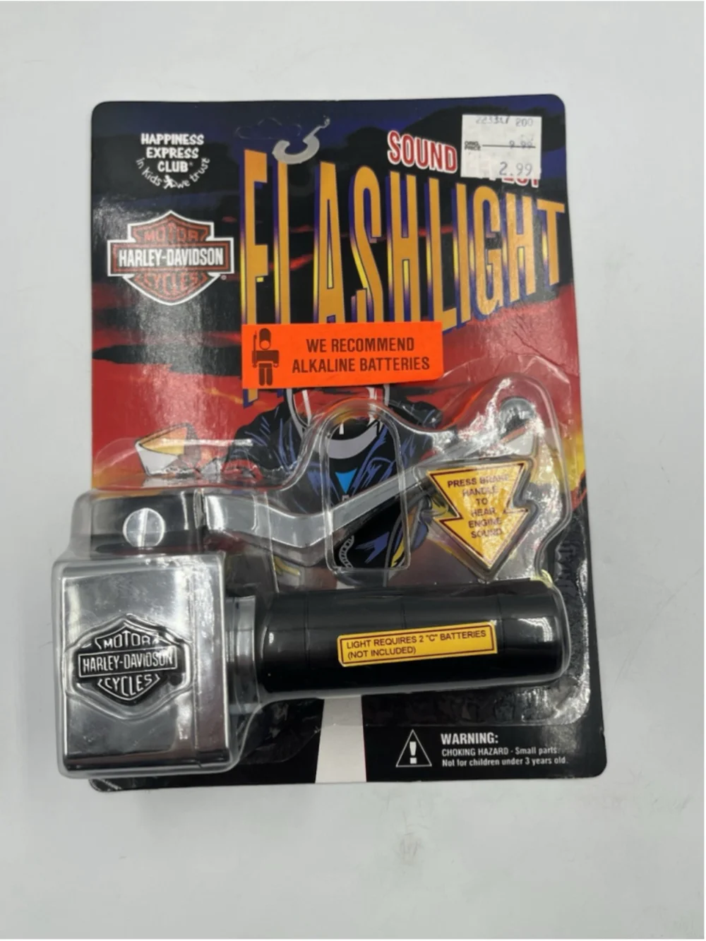 Harley-Davidson Sound Effect Flashlight 1995 Licensed New Carded Motorcycle Toy